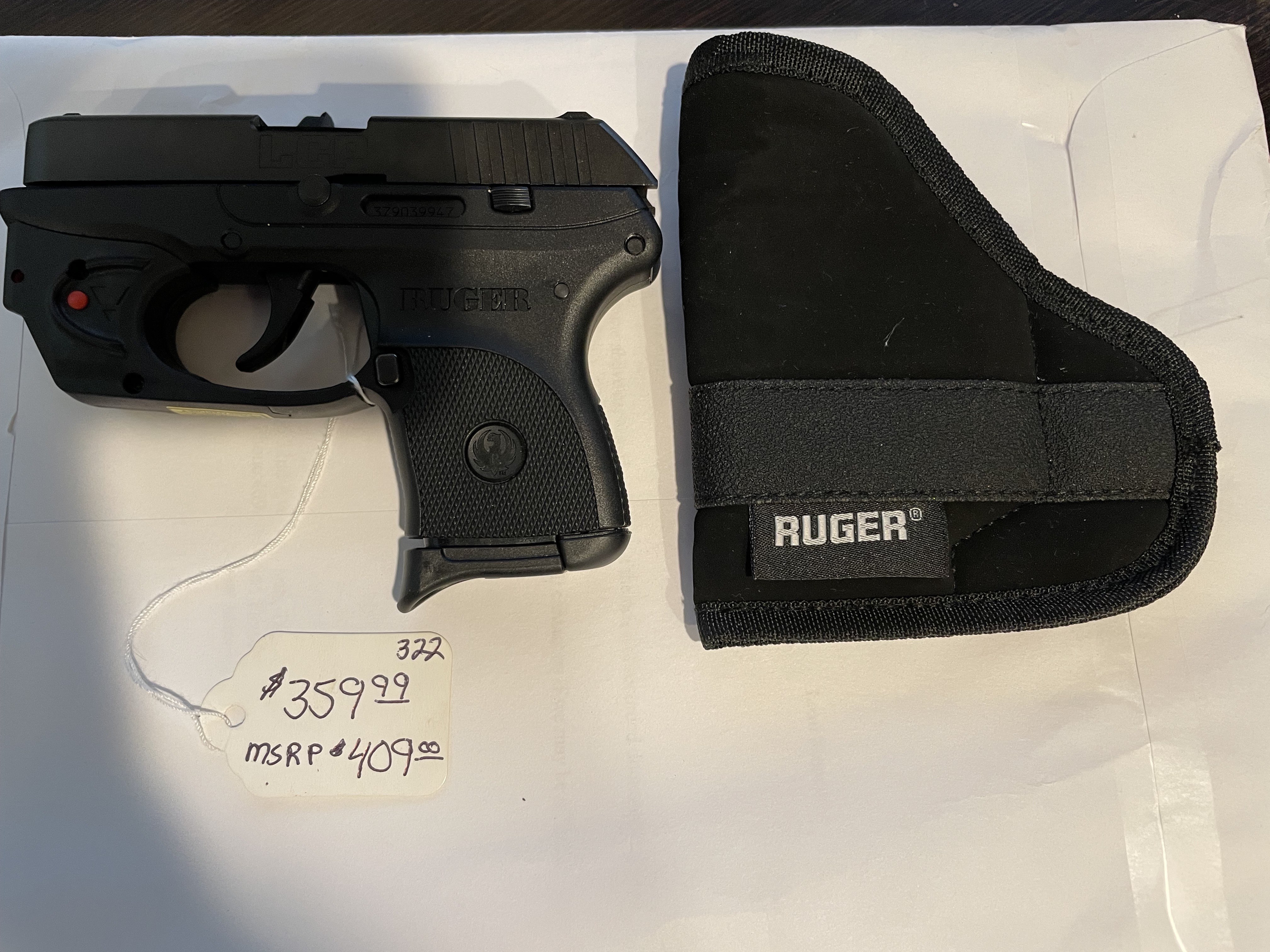 Ruger LCP w/ holster, Viridian E-Series Red Laser